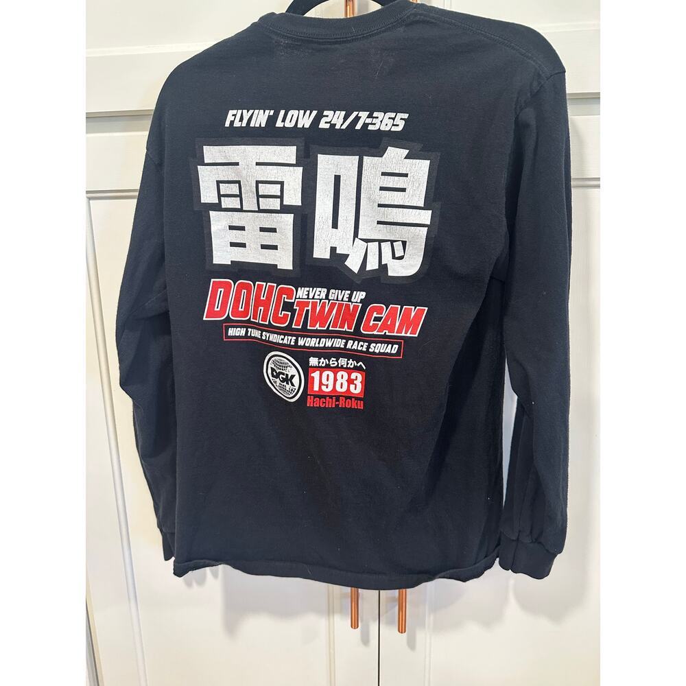 DGK Black Long Sleeve Tee with White & Red Racing Graphics